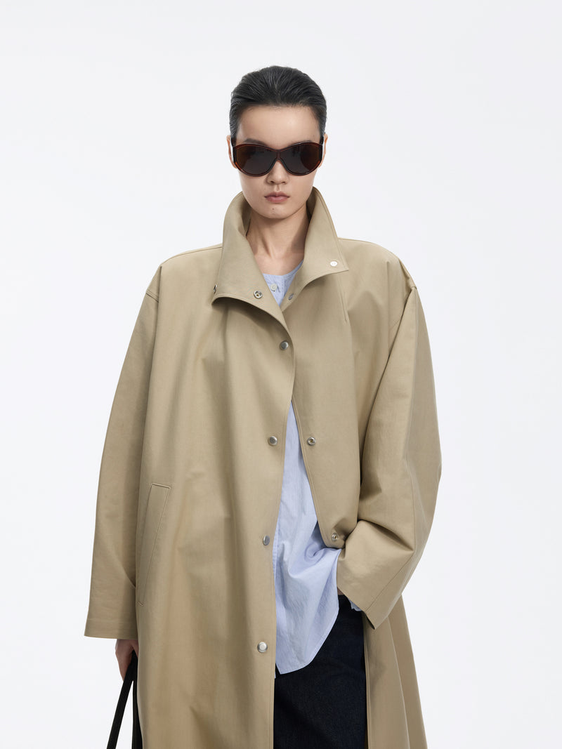 Coat / JNBY Cotton Oversized A-Line Trench Coat