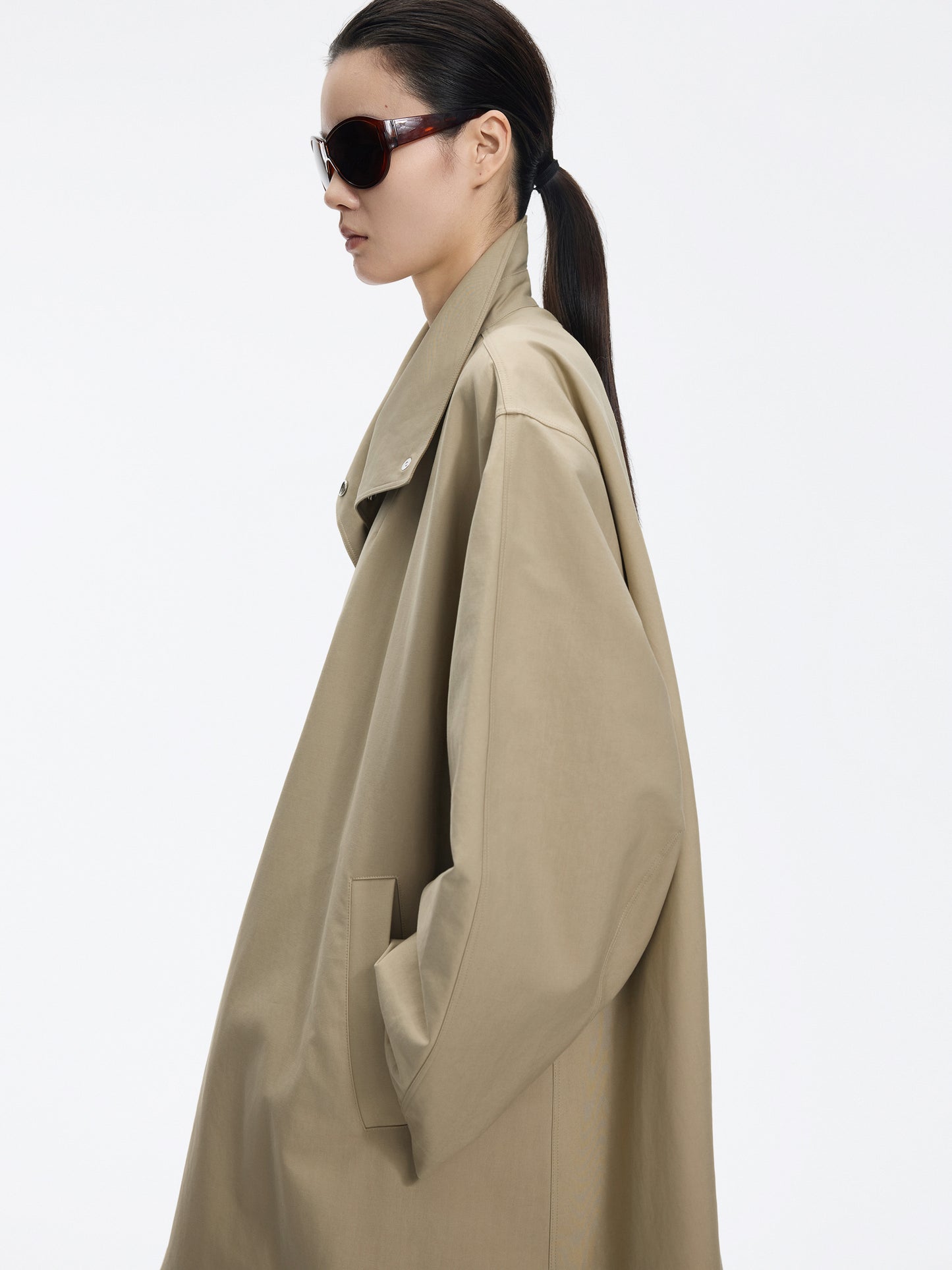 Coat / JNBY Cotton Oversized A-Line Trench Coat