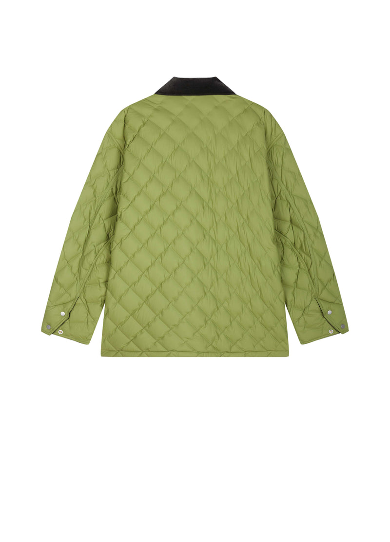 Coat / JNBY Oversized 95% White Goose Down Mid-Length Puffer Green-1