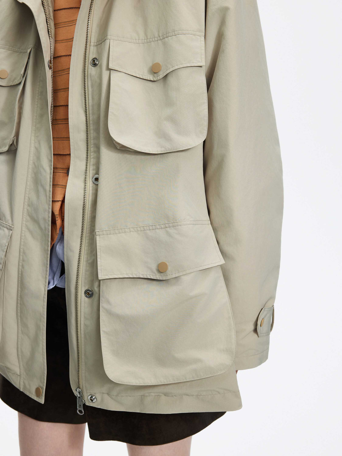 Coat / JNBY Oversized Hooded Down Puffer Jacket light gray khaki-1