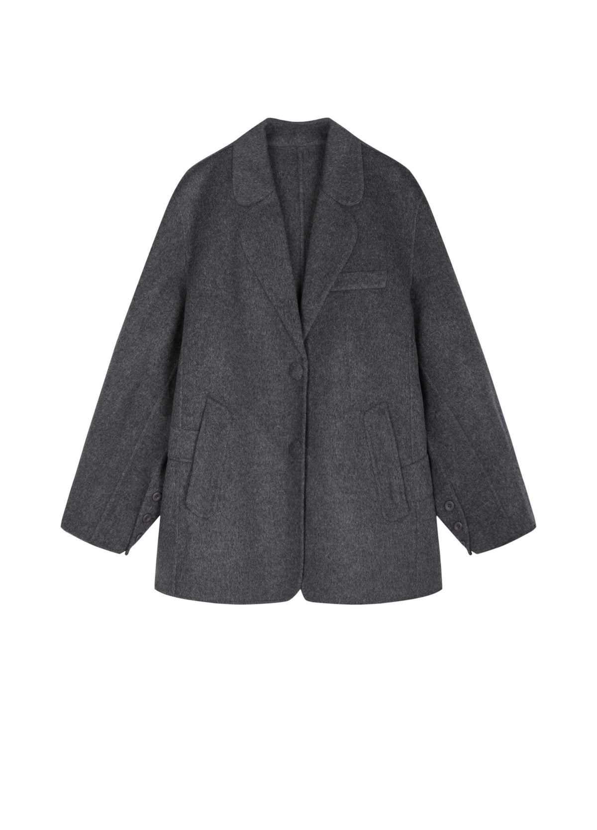 Coat / JNBY Oversized Wool Double-Face Blazer Heather Grey-1