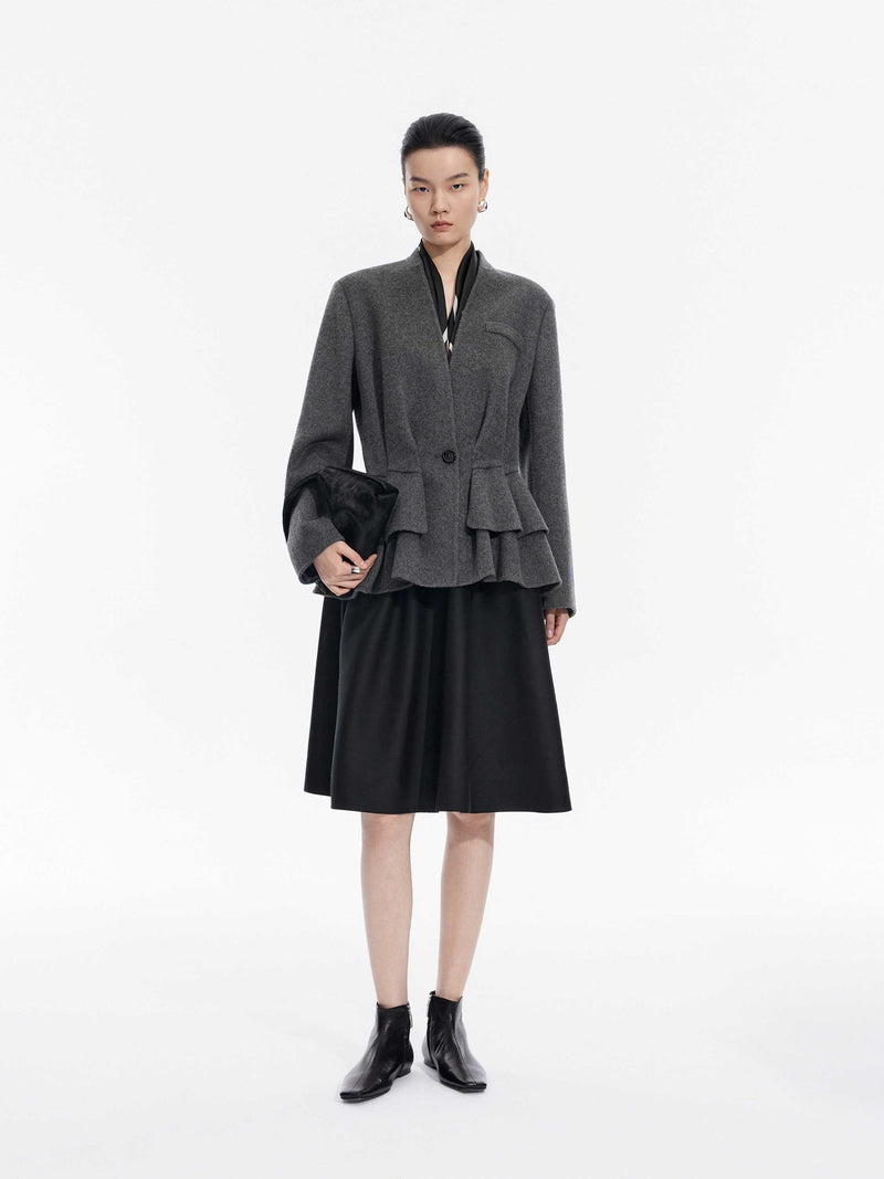 Coat / JNBY Wool Double-Faced X-Silhouette Blazer miscellaneous gray-2