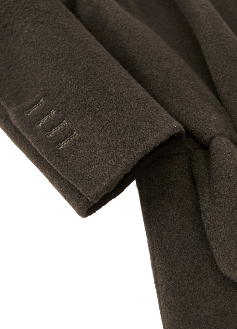 Coat / JNBY Wool Double-Faced X-Silhouette Blazer Dark brown green-3