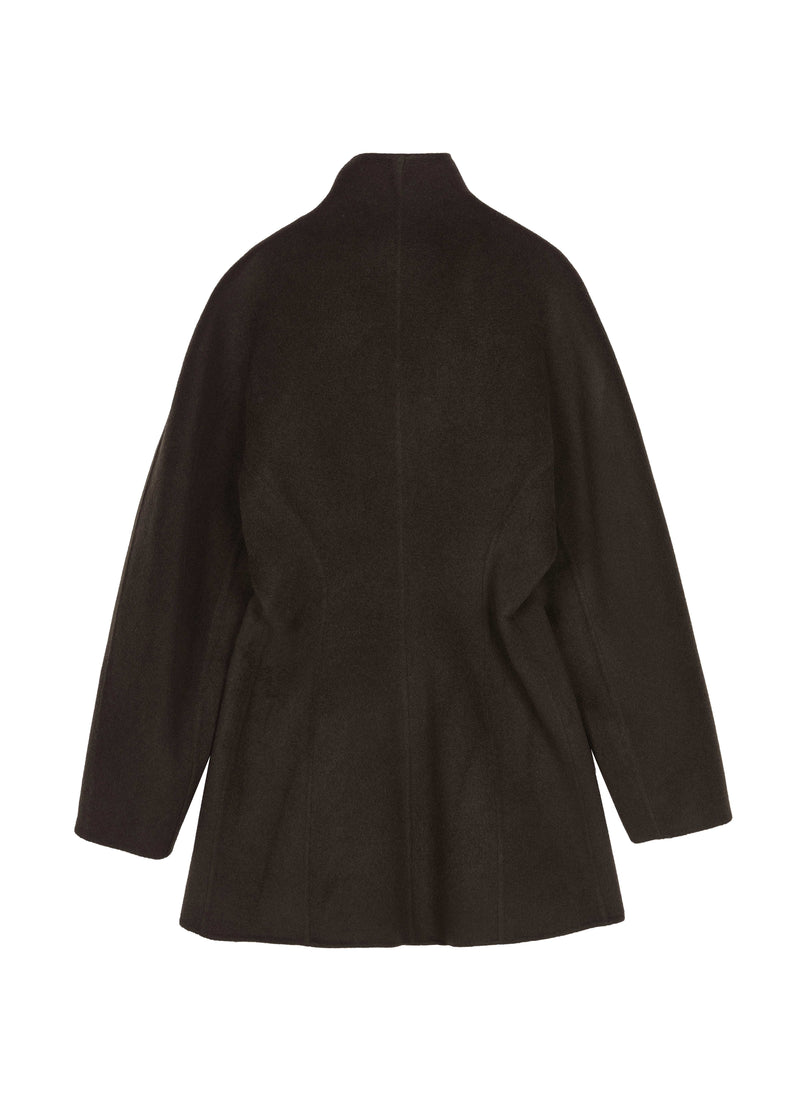 Coat / JNBY Wool Double-Faced X-Silhouette Coat Dark brown green-2