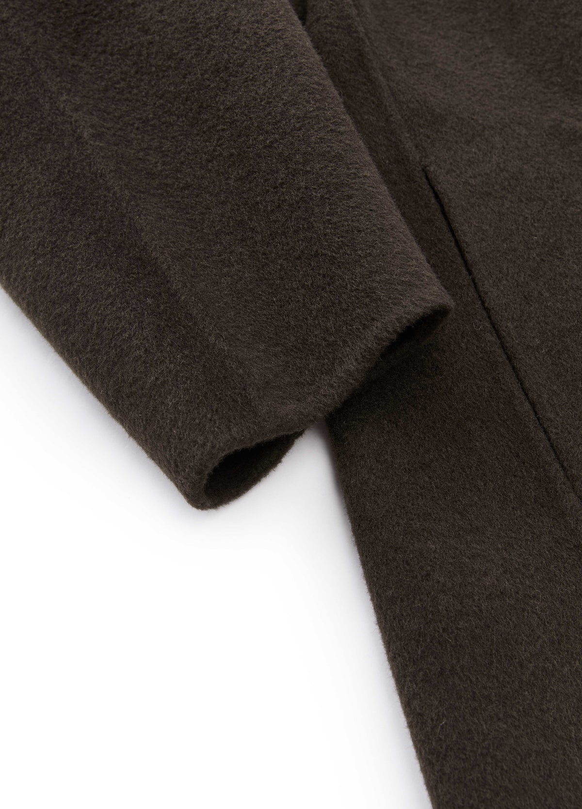 Coat / JNBY Wool Double-Faced X-Silhouette Coat Dark brown green-2