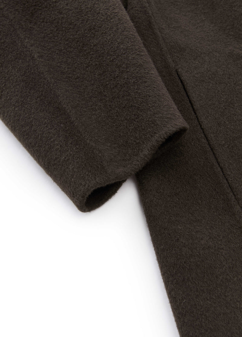 Coat / JNBY Wool Double-Faced X-Silhouette Coat Dark brown green-2
