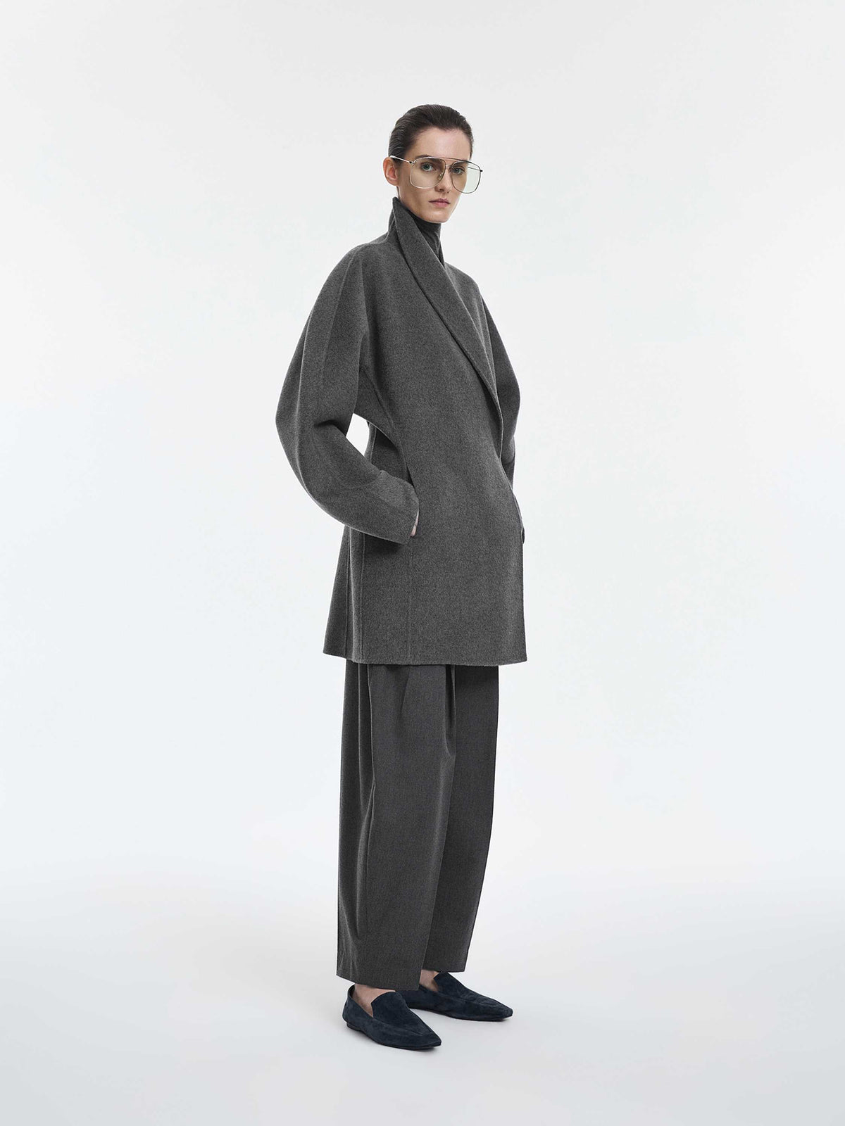 Coat / JNBY Wool Double-Faced X-Silhouette Coat miscellaneous grey-1