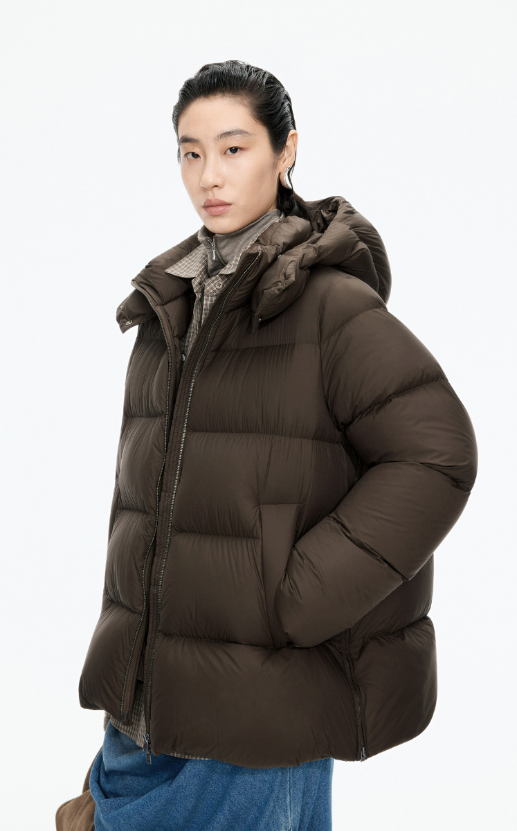 Down Coat / JNBY A-Line Detachable Hooded Down Coat