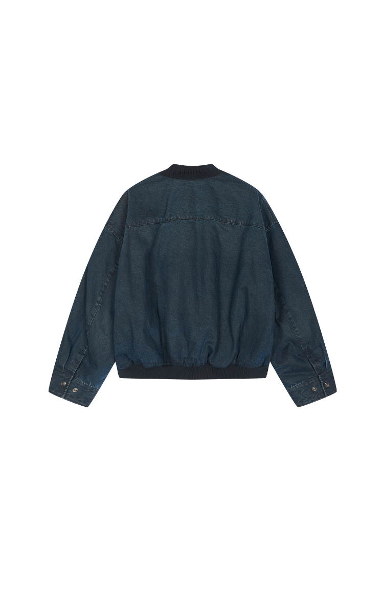 Down Coat / JNBY Denim texture Cropped Bomber Down Coat