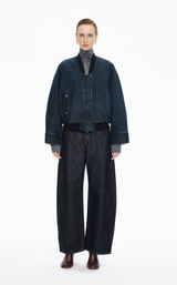 Down Coat / JNBY Denim texture Cropped Bomber Down Coat