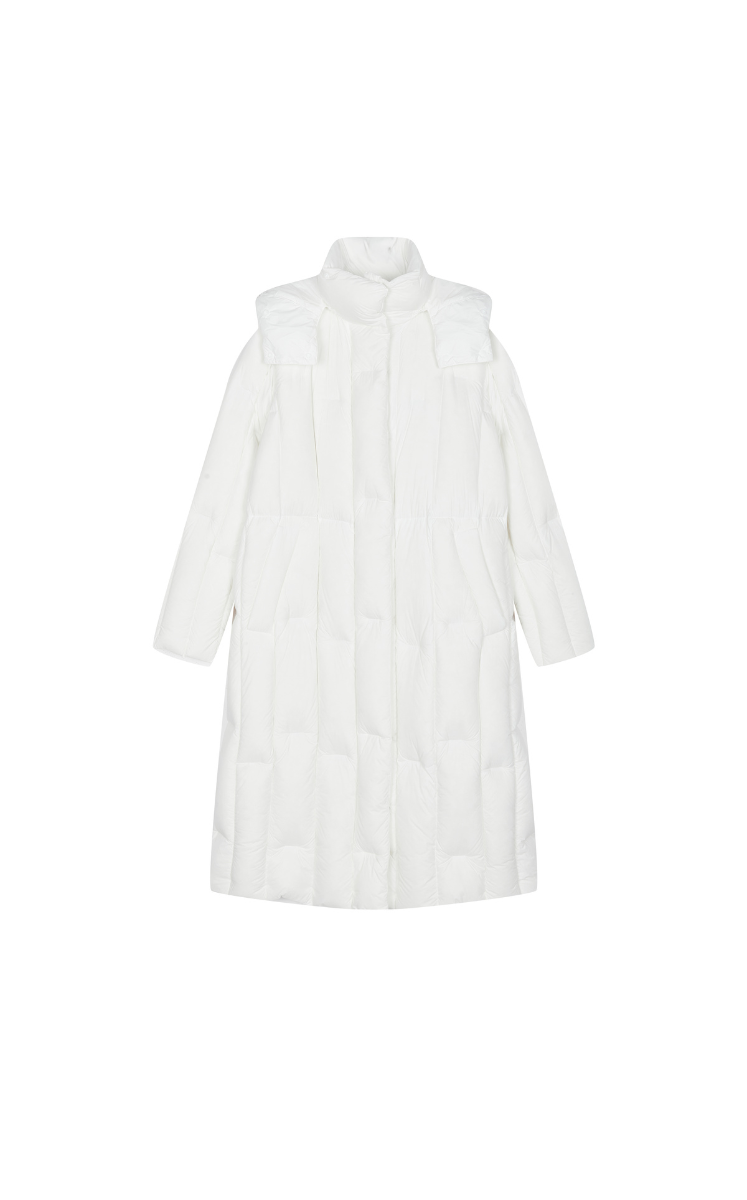 Down Coat / JNBY Long Streamlined Hooded Goose Down Coat
