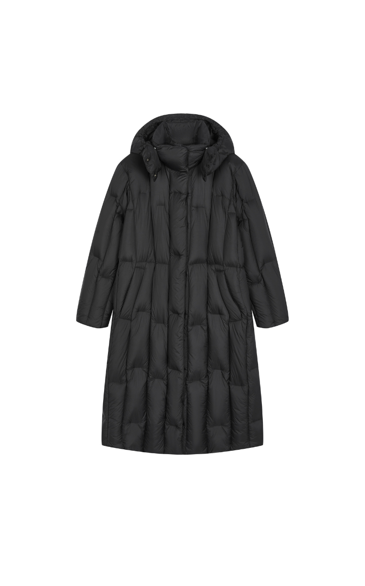 Down Coat / JNBY Long Streamlined Hooded Goose Down Coat