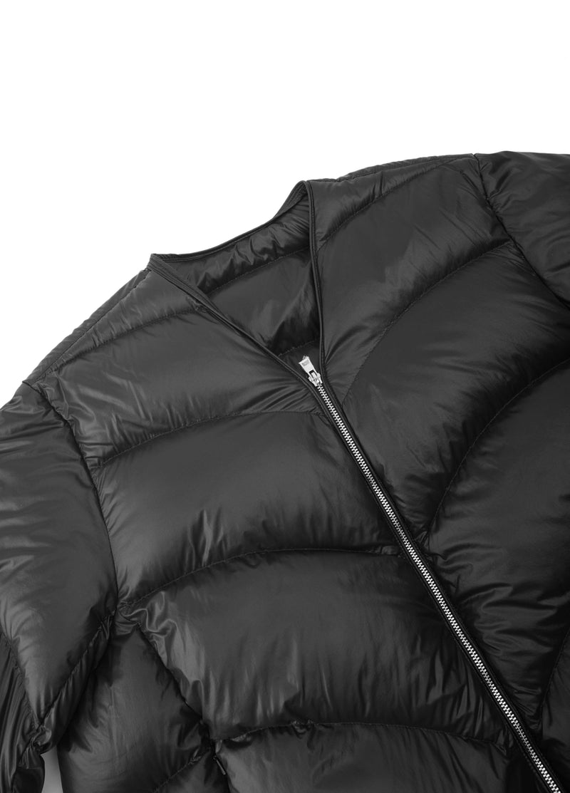 Down Jacket / JNBY 90% White Duck Down V-Neck Puffer Black-3