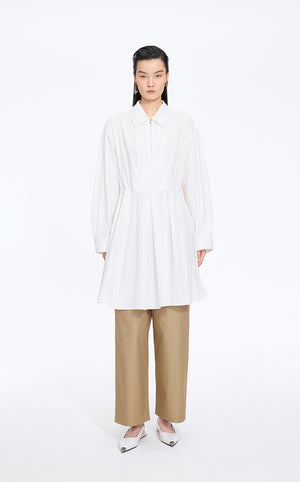 Dress / JNBY A-Line Drawstring Front Zip Dress Off White