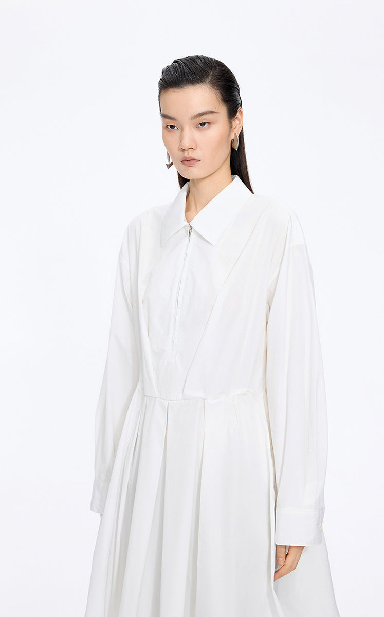 Dress / JNBY A-Line Drawstring Front Zip Dress