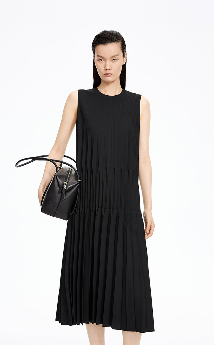 Dress / JNBY Cool Touch Pleated Sleeveless Midi Dress