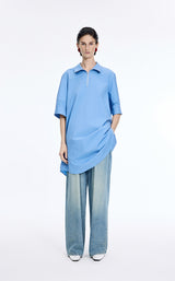 Dress / JNBY Cotton Poplin Twist-Hem Midi Dress