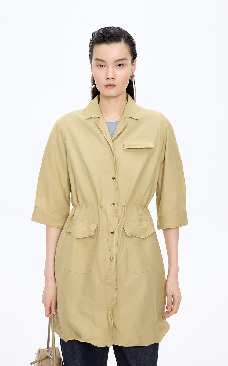 Dress / JNBY Cotton Silk A-Line Short Sleeve Dress
