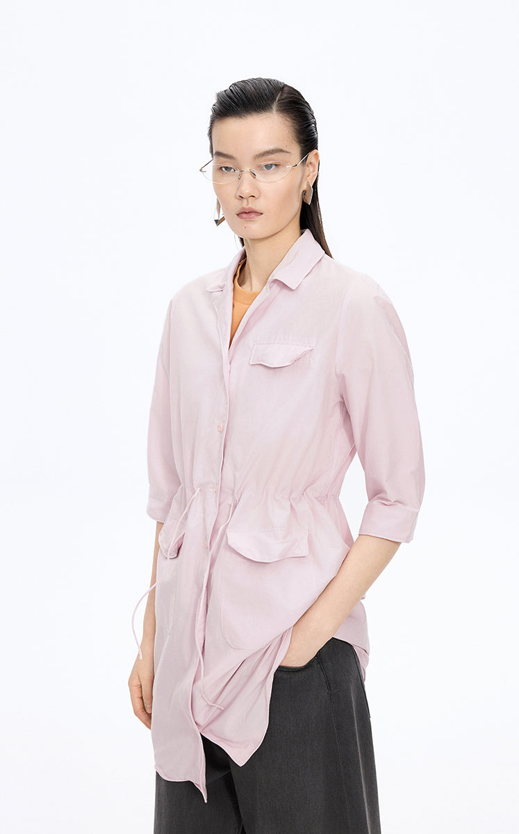Dress / JNBY Cotton Silk A-Line Short Sleeve Dress