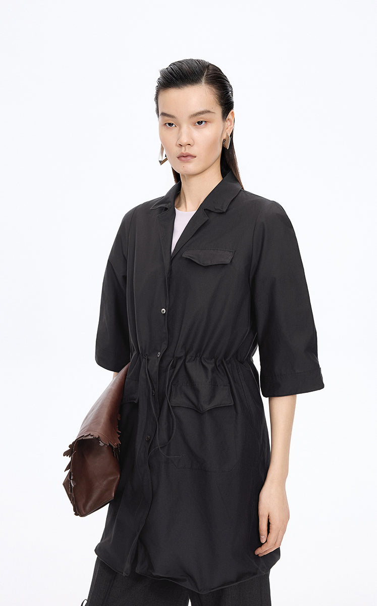 Dress / JNBY Cotton Silk A-Line Short Sleeve Dress