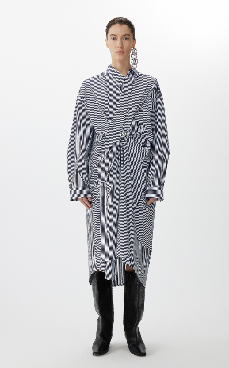 Dress / JNBY Cotton Twill Oversized Long-sleeve Dress Black