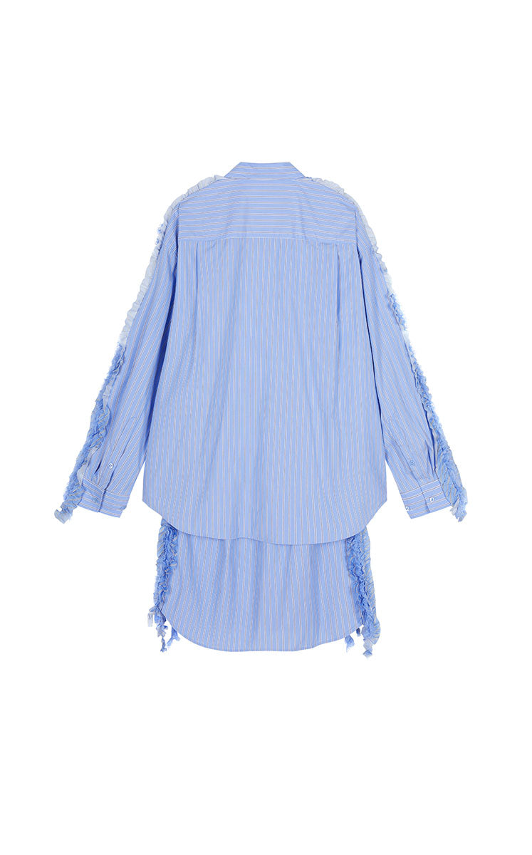 Dress / JNBY Floral Pinstripe Long Sleeve Dress