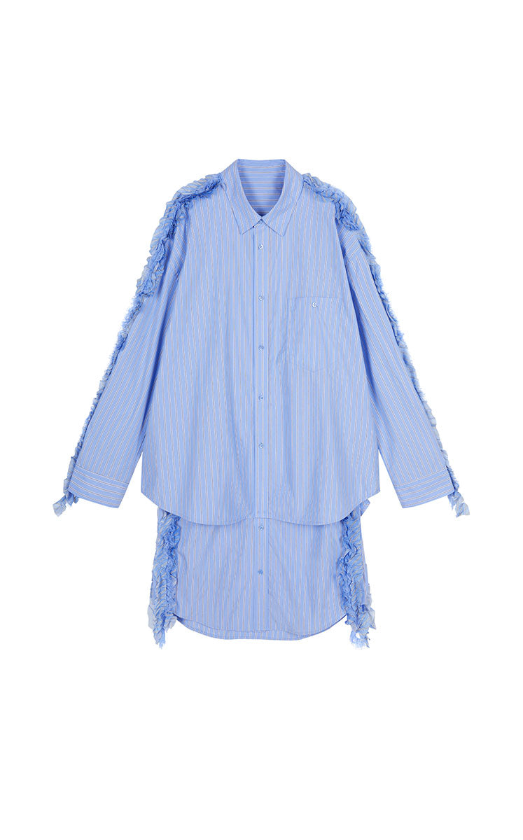 Dress / JNBY Floral Pinstripe Long Sleeve Dress