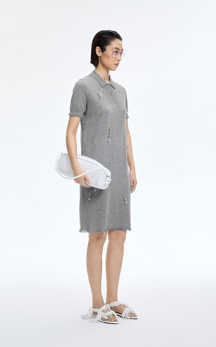 Dress / JNBY H-Line Cotton 3D Floral Tassels Dress
