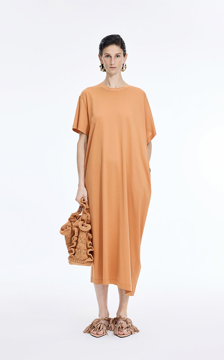 Dress / JNBY Mercerized Cotton Short Sleeve Maxi Dress Burnt Orange