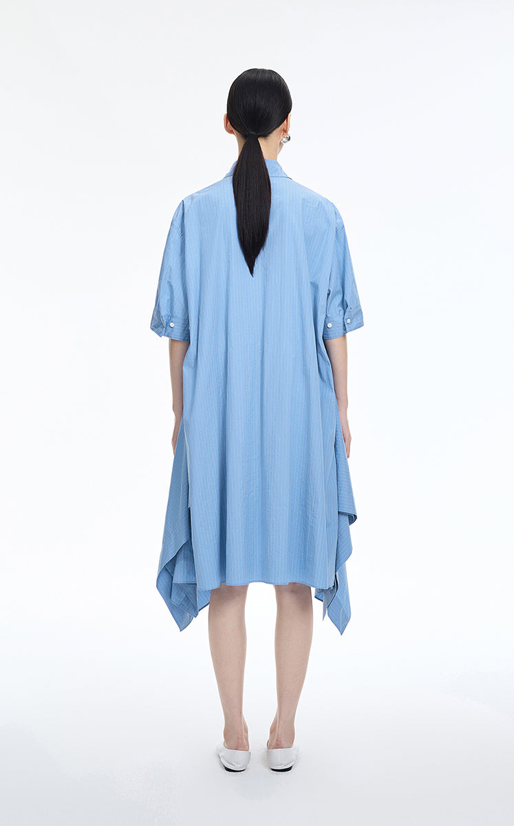 Dress / JNBY Oversized Shirt Collar Asymmetric Hem Dress