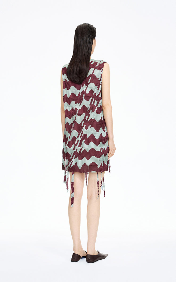 Dress / JNBY Pleated Fringe Hem Sleeveless Mini Dress