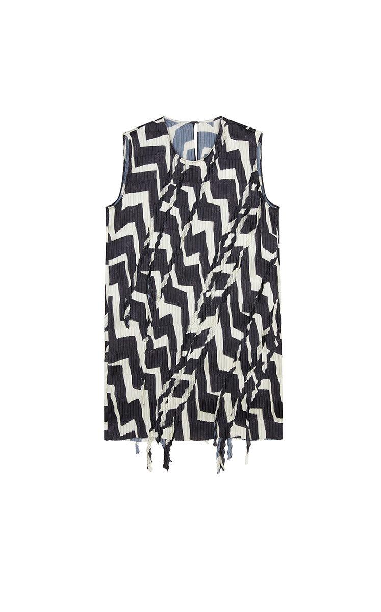 Dress / JNBY Pleated Fringe Hem Sleeveless Mini Dress
