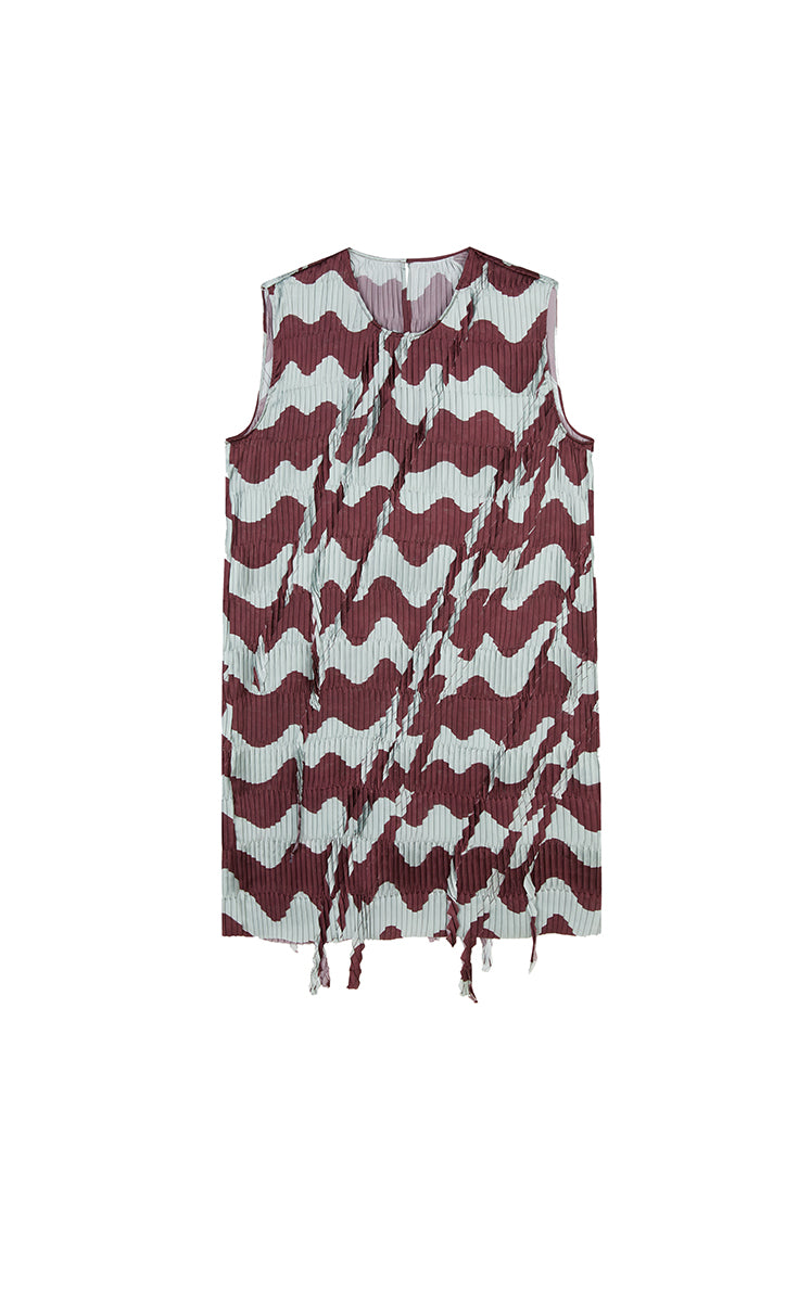 Dress / JNBY Pleated Fringe Hem Sleeveless Mini Dress