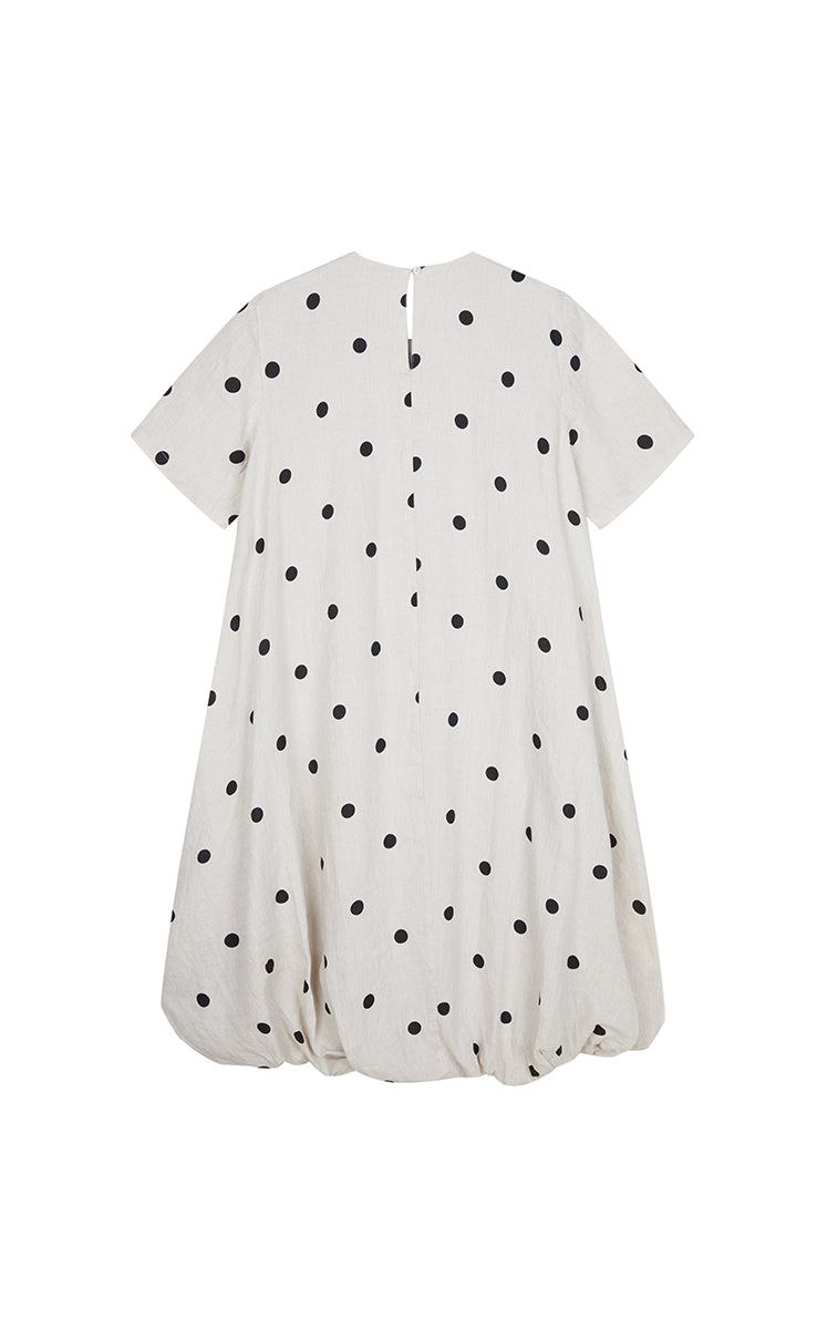Dress / JNBY Polka Dots Linen O-Shape Dress
