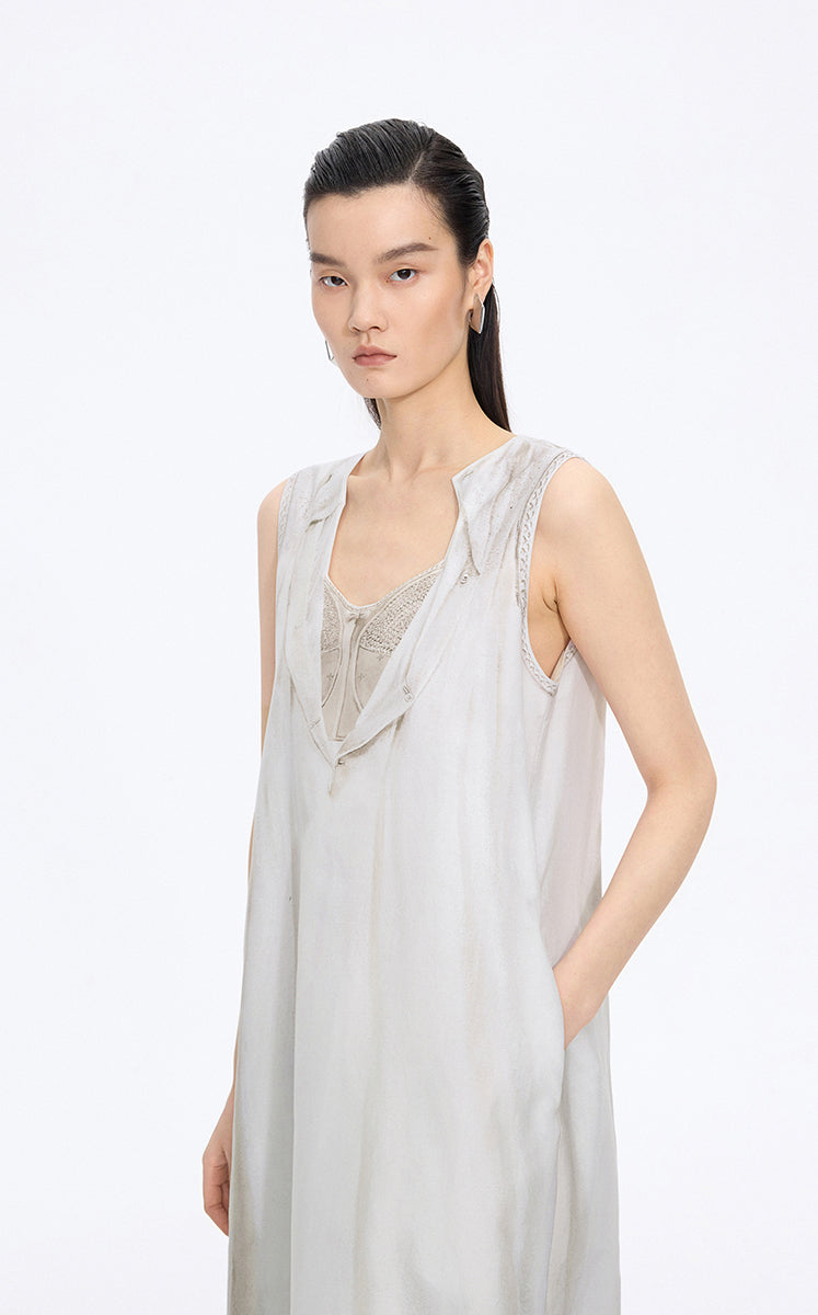Dress / JNBY Printed A-Line Sleeveless Dress