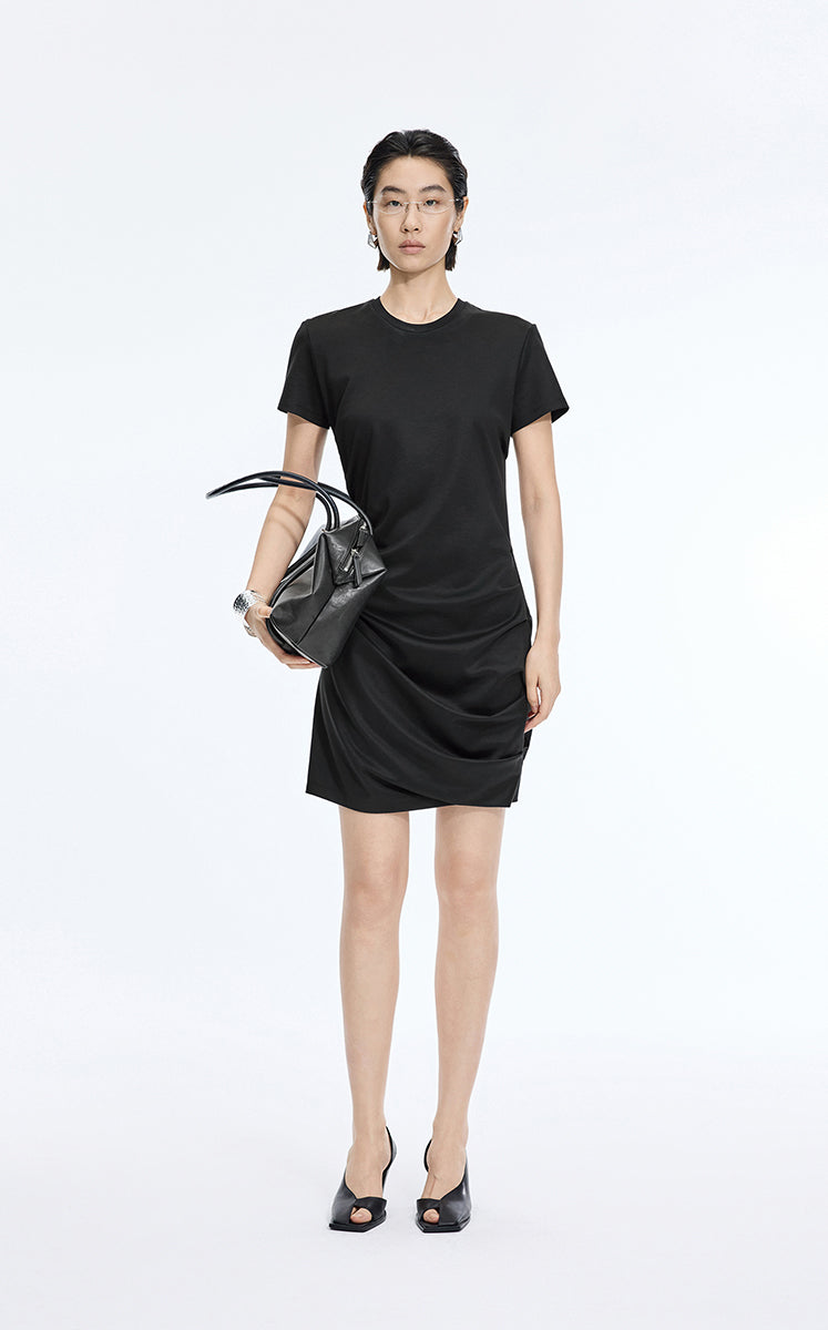 Dress / JNBY Ruched Waist Cotton-Blend Dress Black