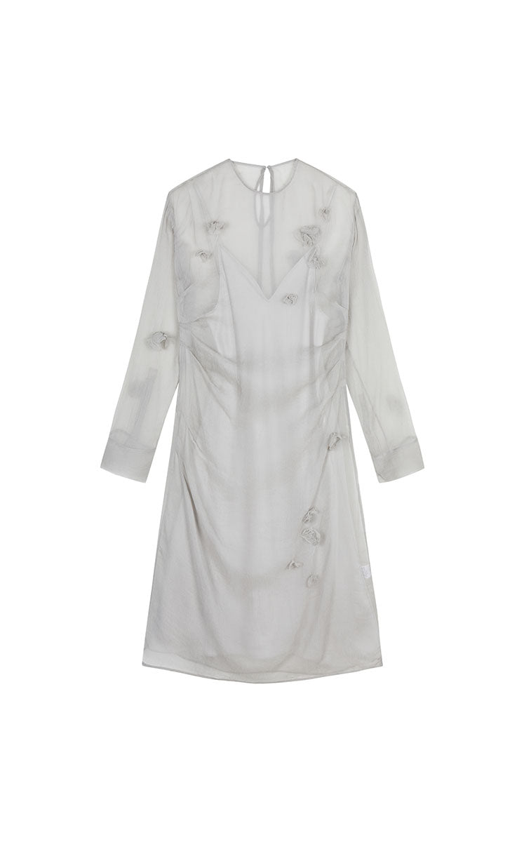 Dress / JNBY S-Shaped Silk Long Sleeve Dress