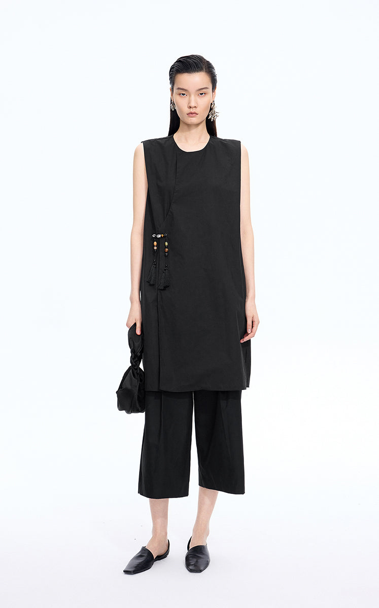 Dress / JNBY Silk-Cotton Sleeveless A-Line Dress Black