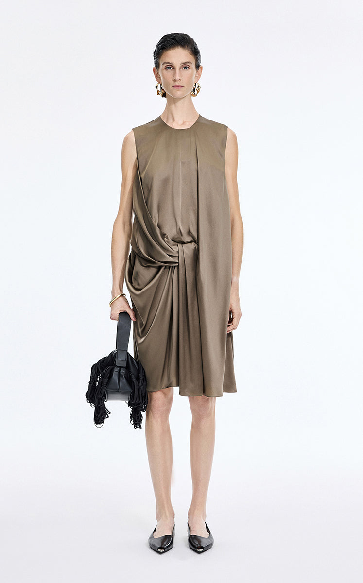 Dress / JNBY Silk Satin Sleeveless Dress Taupe