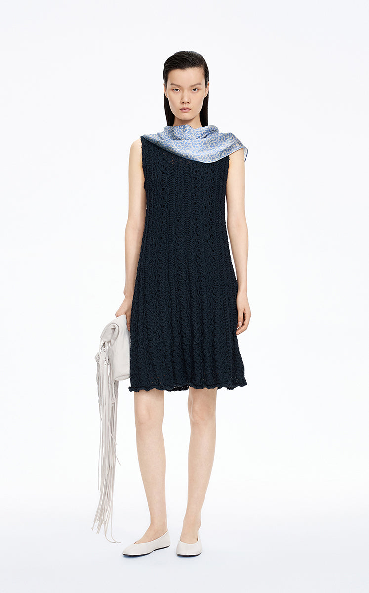 Dress / JNBY Sleeveless Knit A-Line Dress Black Navy