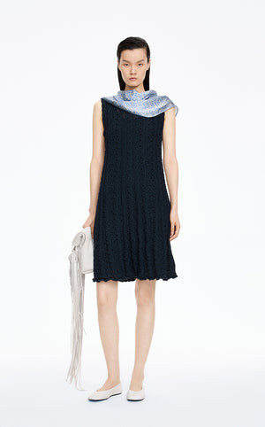 Dress / JNBY Sleeveless Knit A-Line Dress Black Navy