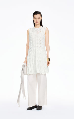 Dress / JNBY Sleeveless Knit A-Line Dress Off White