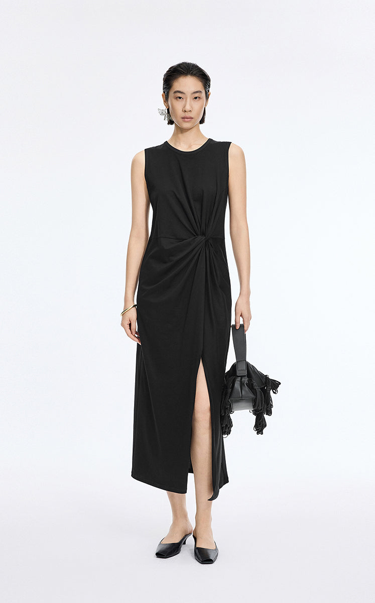 Dress / JNBY Twisted Waist Cotton Maxi Dress Black