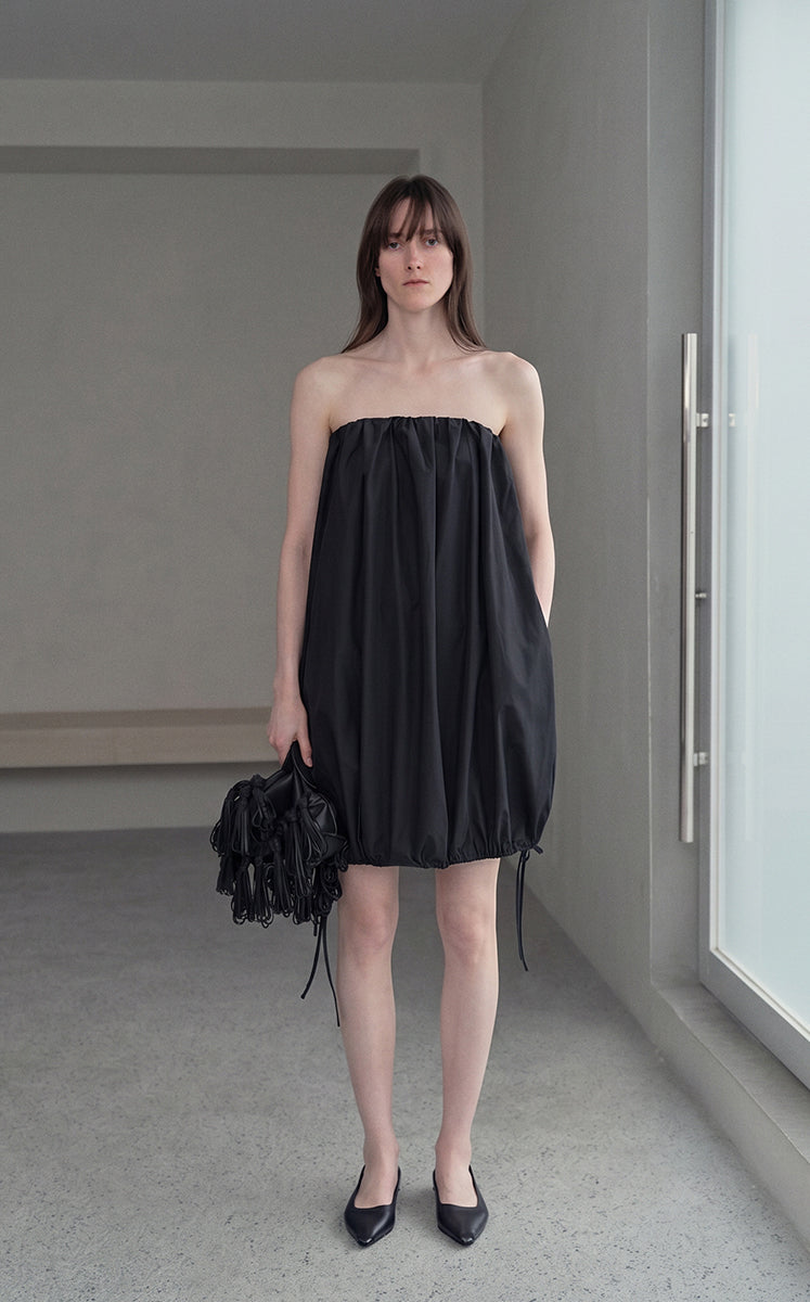 Dress / JNBY Cotton Poplin Strapless Dress Black