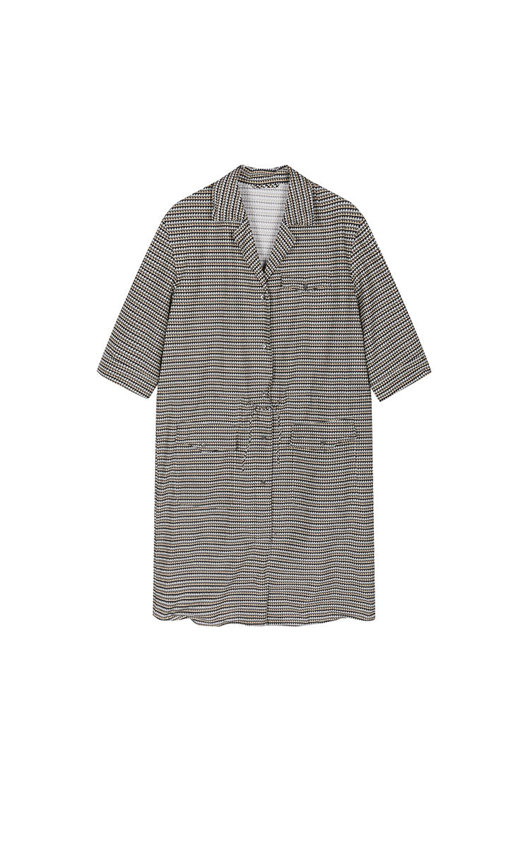 Dress / JNBY Cotton Silk Geometric Print Shirt Dress