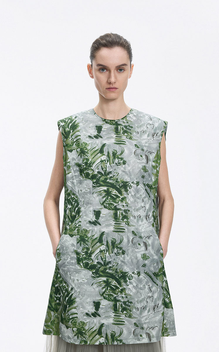 Dress / JNBY Cotton Silk Sleeveless Printed Dress