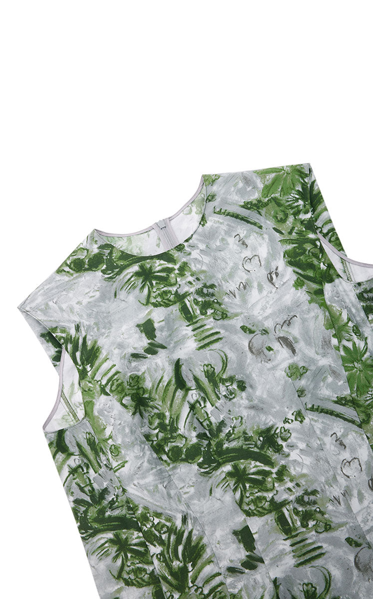 Dress / JNBY Cotton Silk Sleeveless Printed Dress