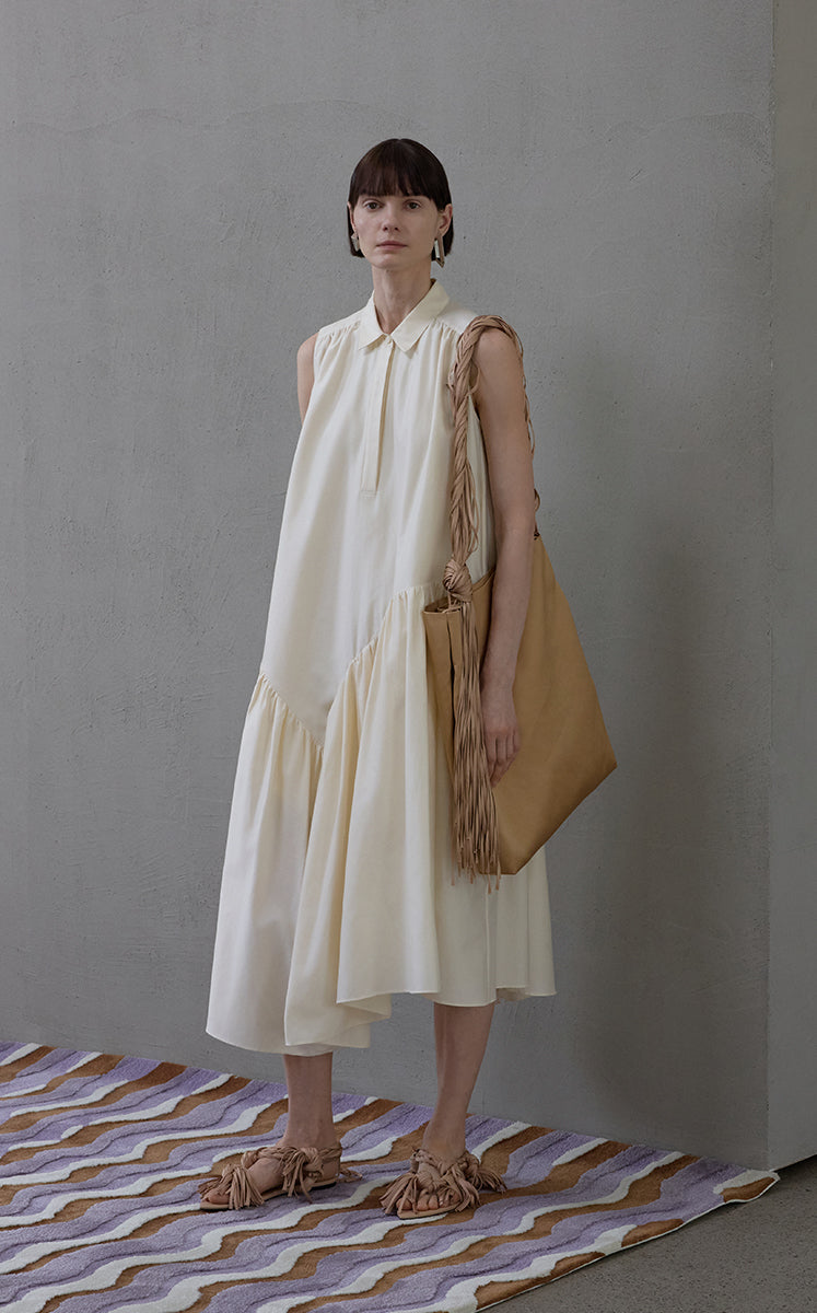 Dress / JNBY Silk-Blend Fishtail Shirt Dress Off White