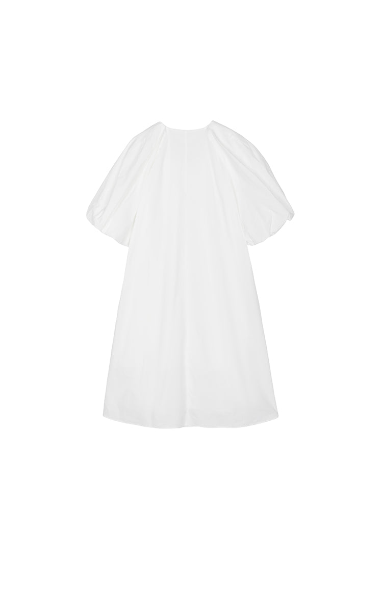 Dress / JNBY Cotton Poplin A-Line V-Neck Dress Off White-1