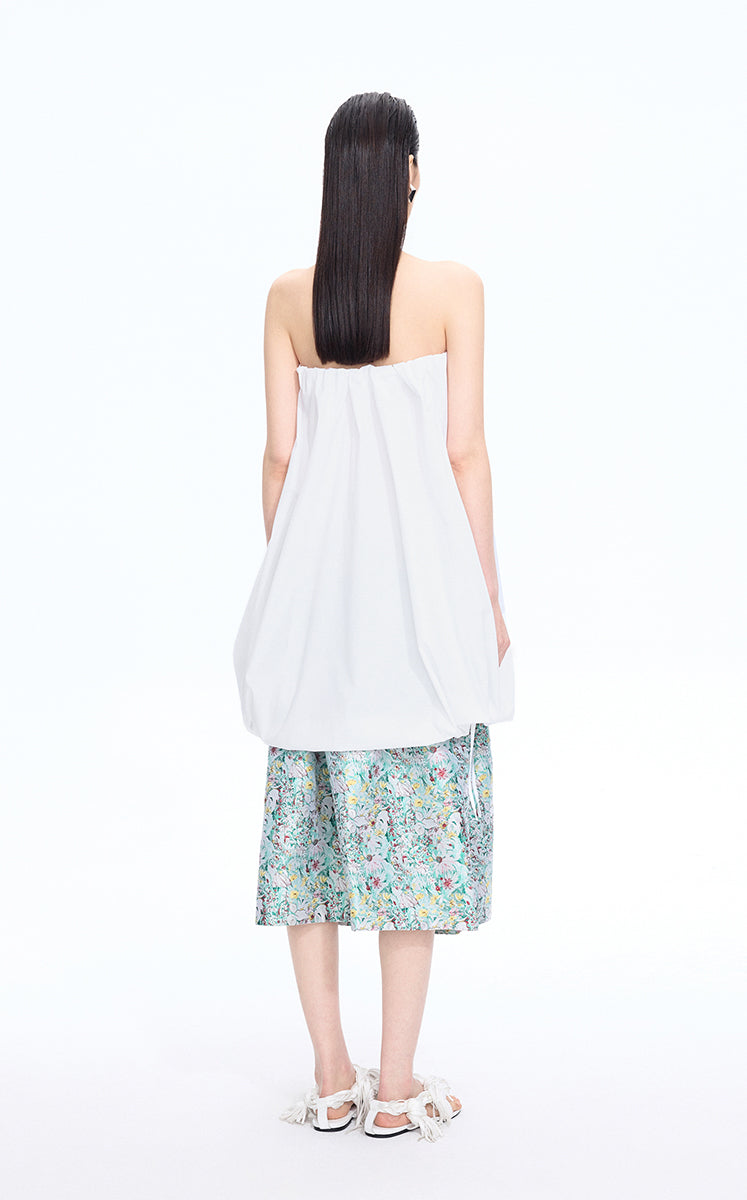 Dress / JNBY Cotton Poplin Strapless Dress Ecru-2